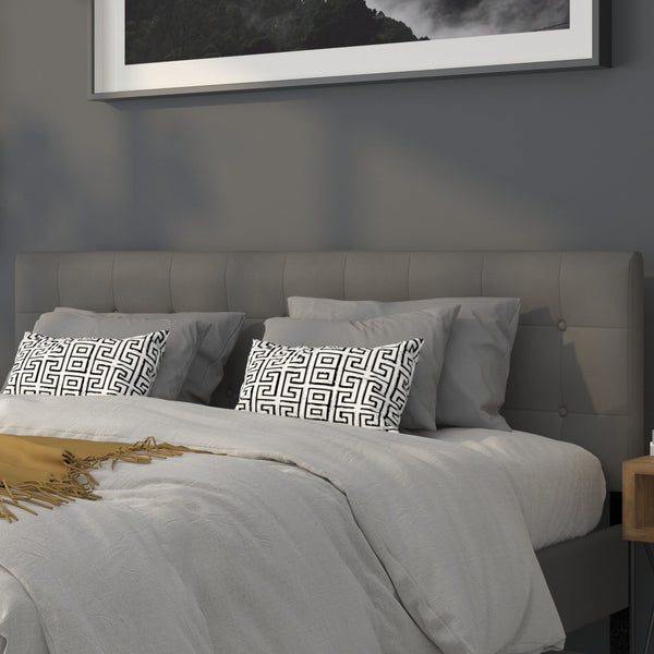 English Elm Lennox Tufted Upholstered Full Size Headboard for Stylish Bedroom Upgrade with Easy Assembly Gray In Stock. Usually ships in 24 - 48 business hours HG-HB1705-K-GY-GG