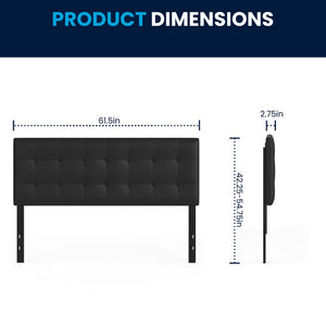English Elm Lennox Tufted Upholstered Full Size Headboard for Stylish Bedroom Upgrade with Easy Assembly Black In Stock. Usually ships in 24 - 48 business hours HG-HB1705-Q-BK-GG