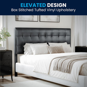 English Elm Lennox Tufted Upholstered Full Size Headboard for Stylish Bedroom Upgrade with Easy Assembly Black In Stock. Usually ships in 24 - 48 business hours HG-HB1705-Q-BK-GG