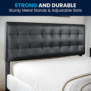 English Elm Lennox Tufted Upholstered Full Size Headboard for Stylish Bedroom Upgrade with Easy Assembly Black In Stock. Usually ships in 24 - 48 business hours HG-HB1705-Q-BK-GG