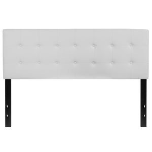 English Elm Lennox Tufted Upholstered Full Size Headboard for Stylish Bedroom Upgrade with Easy Assembly White In Stock. Usually ships in 24 - 48 business hours HG-HB1705-Q-W-GG