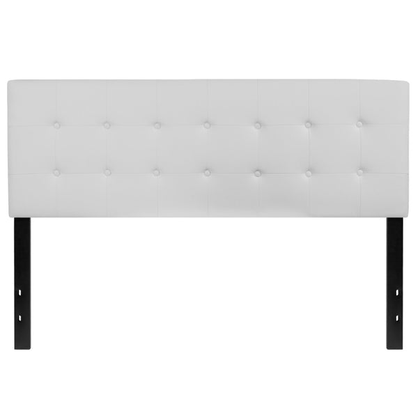 English Elm Lennox Tufted Upholstered Full Size Headboard for Stylish Bedroom Upgrade with Easy Assembly White In Stock. Usually ships in 24 - 48 business hours HG-HB1705-Q-W-GG