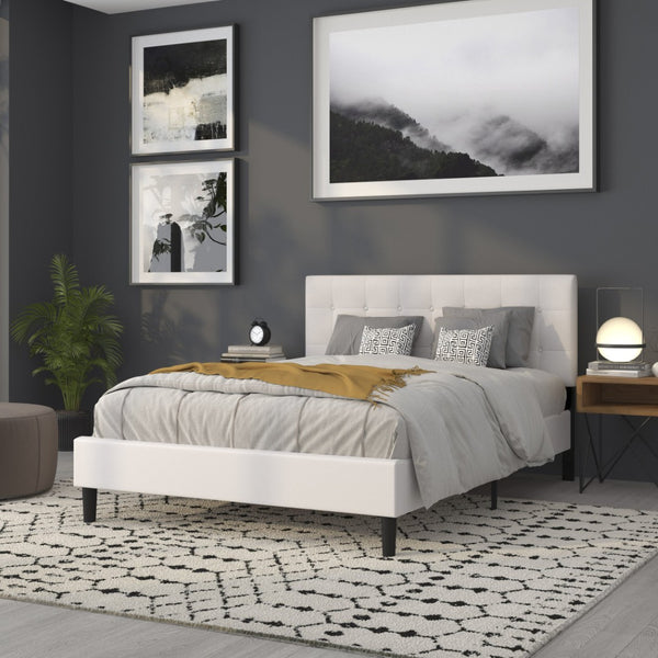 English Elm Lennox Tufted Upholstered Full Size Headboard for Stylish Bedroom Upgrade with Easy Assembly White In Stock. Usually ships in 24 - 48 business hours HG-HB1705-Q-W-GG