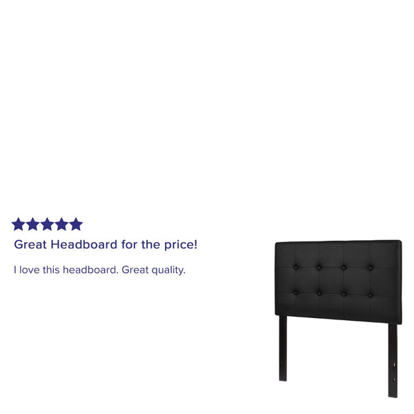 English Elm Lennox Tufted Upholstered Full Size Headboard for Stylish Bedroom Upgrade with Easy Assembly Black In Stock. Usually ships in 24 - 48 business hours HG-HB1705-T-BK-GG