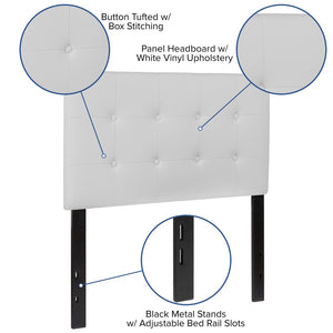 English Elm Lennox Tufted Upholstered Full Size Headboard for Stylish Bedroom Upgrade with Easy Assembly White In Stock. Usually ships in 24 - 48 business hours HG-HB1705-T-W-GG