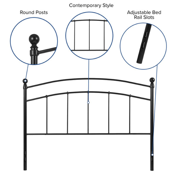 English Elm Woodstock Decorative Metal Queen Size Headboard - Stylish Design for Modern Bedrooms and Comfort Black In Stock. Usually ships in 24 - 48 business hours HG-HB1706-Q-GG