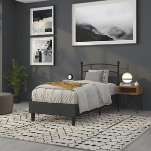 English Elm Woodstock Decorative Metal Queen Size Headboard - Stylish Design for Modern Bedrooms and Comfort Black In Stock. Usually ships in 24 - 48 business hours HG-HB1706-T-GG