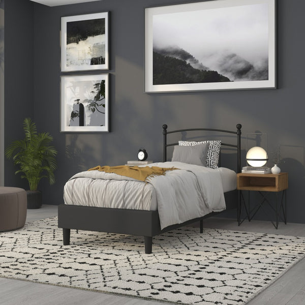 English Elm Woodstock Decorative Metal Queen Size Headboard - Stylish Design for Modern Bedrooms and Comfort Black In Stock. Usually ships in 24 - 48 business hours HG-HB1706-T-GG