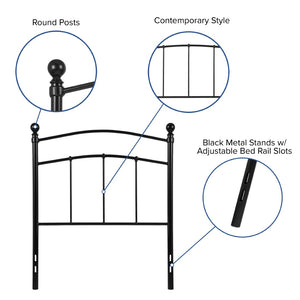 English Elm Woodstock Decorative Metal Queen Size Headboard - Stylish Design for Modern Bedrooms and Comfort Black In Stock. Usually ships in 24 - 48 business hours HG-HB1706-T-GG
