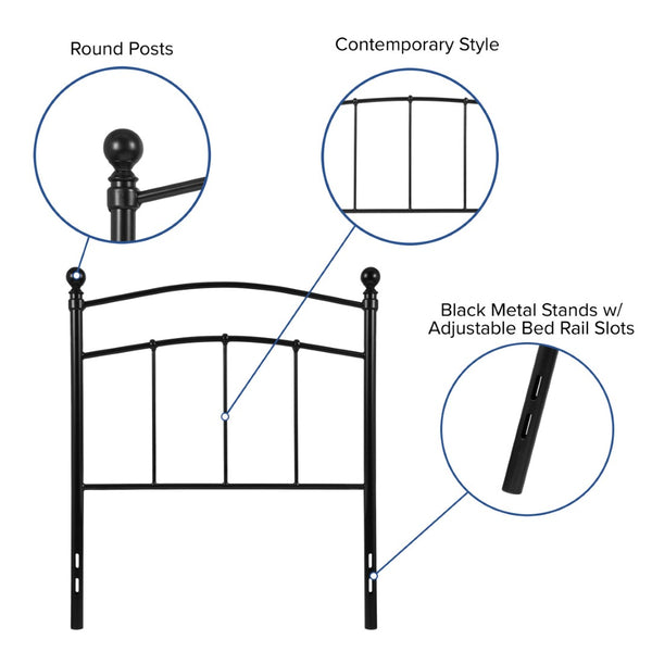 English Elm Woodstock Decorative Metal Queen Size Headboard - Stylish Design for Modern Bedrooms and Comfort Black In Stock. Usually ships in 24 - 48 business hours HG-HB1706-T-GG