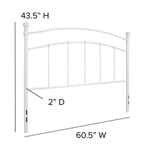English Elm Woodstock Decorative Metal Queen Size Headboard - Stylish Design for Modern Bedrooms and Comfort White HG-HB1706-WH-Q-GG