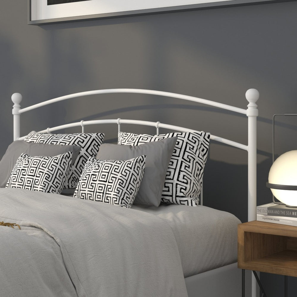 English Elm Woodstock Decorative Metal Queen Size Headboard - Stylish Design for Modern Bedrooms and Comfort White HG-HB1706-WH-Q-GG