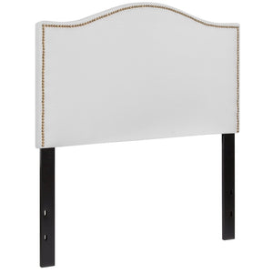 English Elm Lexington Upholstered Full Headboard with Brass Nailhead Trim for a Modern Bedroom Update White In Stock. Usually ships in 24 - 48 business hours HG-HB1707-T-W-GG