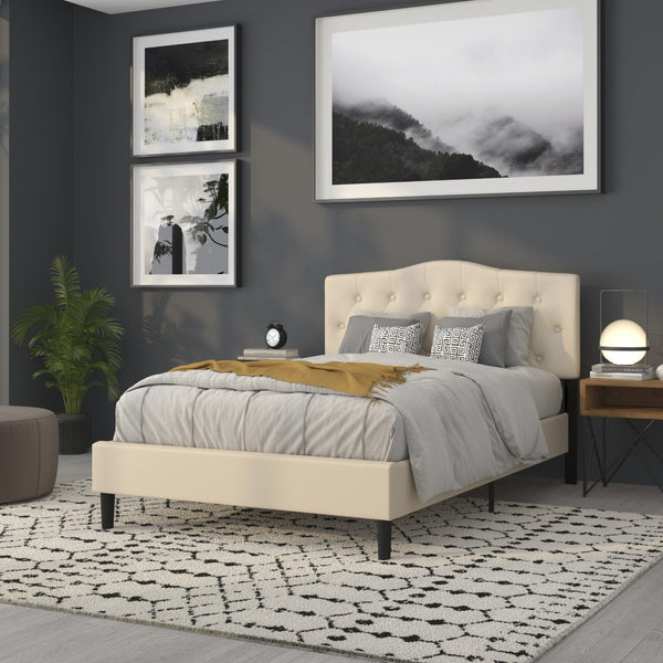 English Elm Cambridge Tufted Upholstered Full Size Headboard for Stylish Bedroom Makeover & Comfortable Living Beige In Stock. Usually ships in 24 - 48 business hours HG-HB1708-F-B-GG