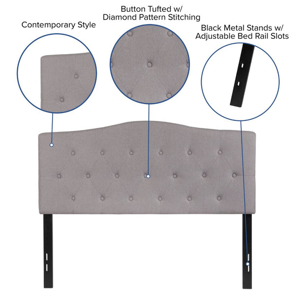 English Elm Cambridge Tufted Upholstered Full Size Headboard for Stylish Bedroom Makeover & Comfortable Living Light Gray In Stock. Usually ships in 24 - 48 business hours HG-HB1708-F-LG-GG