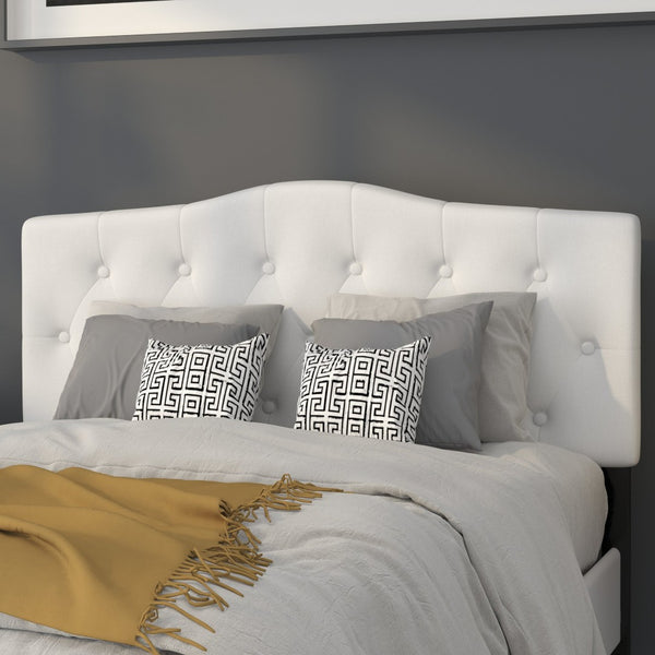 English Elm Cambridge Tufted Upholstered Full Size Headboard for Stylish Bedroom Makeover & Comfortable Living White In Stock. Usually ships in 24 - 48 business hours HG-HB1708-F-W-GG
