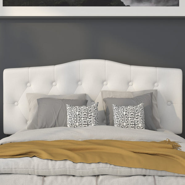 English Elm Cambridge Tufted Upholstered Full Size Headboard for Stylish Bedroom Makeover & Comfortable Living White In Stock. Usually ships in 24 - 48 business hours HG-HB1708-F-W-GG