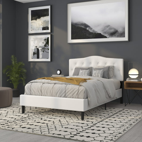 English Elm Cambridge Tufted Upholstered Full Size Headboard for Stylish Bedroom Makeover & Comfortable Living White In Stock. Usually ships in 24 - 48 business hours HG-HB1708-F-W-GG