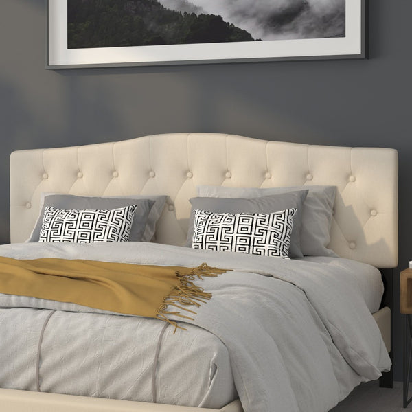 English Elm Cambridge Tufted Upholstered Full Size Headboard for Stylish Bedroom Makeover & Comfortable Living Beige In Stock. Usually ships in 24 - 48 business hours HG-HB1708-K-B-GG