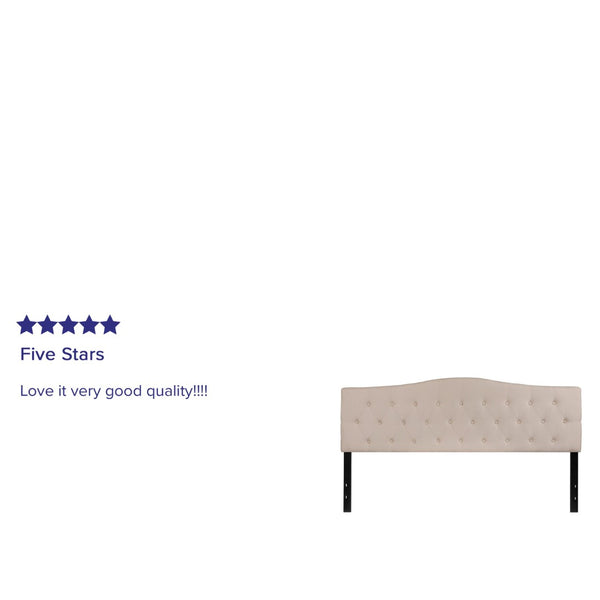 English Elm Cambridge Tufted Upholstered Full Size Headboard for Stylish Bedroom Makeover & Comfortable Living Beige In Stock. Usually ships in 24 - 48 business hours HG-HB1708-K-B-GG