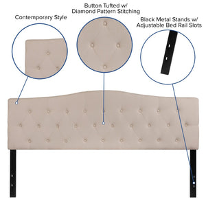 English Elm Cambridge Tufted Upholstered Full Size Headboard for Stylish Bedroom Makeover & Comfortable Living Beige In Stock. Usually ships in 24 - 48 business hours HG-HB1708-K-B-GG