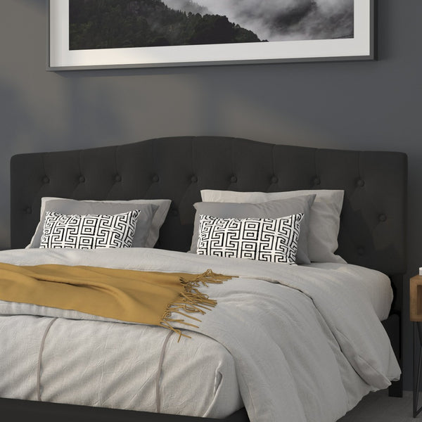 English Elm Cambridge Tufted Upholstered Full Size Headboard for Stylish Bedroom Makeover & Comfortable Living Black In Stock. Usually ships in 24 - 48 business hours HG-HB1708-K-BK-GG