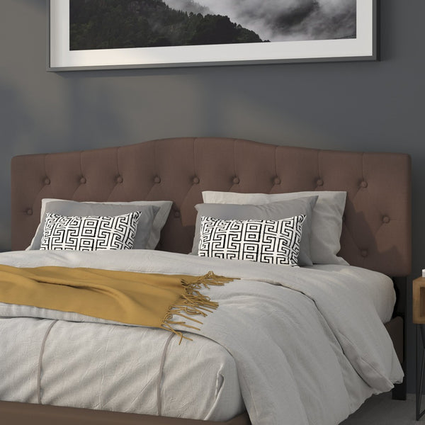 English Elm Cambridge Tufted Upholstered Full Size Headboard for Stylish Bedroom Makeover & Comfortable Living Camel In Stock. Usually ships in 24 - 48 business hours HG-HB1708-K-C-GG