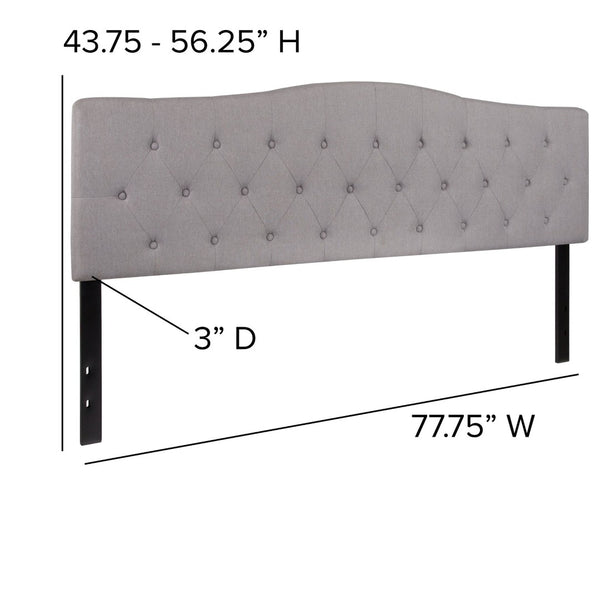 English Elm Cambridge Tufted Upholstered Full Size Headboard for Stylish Bedroom Makeover & Comfortable Living Light Gray In Stock. Usually ships in 24 - 48 business hours HG-HB1708-K-LG-GG