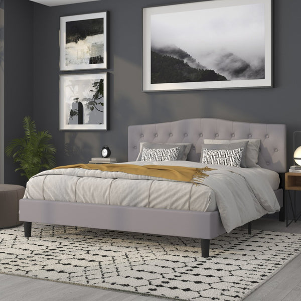 English Elm Cambridge Tufted Upholstered Full Size Headboard for Stylish Bedroom Makeover & Comfortable Living Light Gray In Stock. Usually ships in 24 - 48 business hours HG-HB1708-K-LG-GG