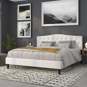 English Elm Cambridge Tufted Upholstered Full Size Headboard for Stylish Bedroom Makeover & Comfortable Living White In Stock. Usually ships in 24 - 48 business hours HG-HB1708-K-W-GG