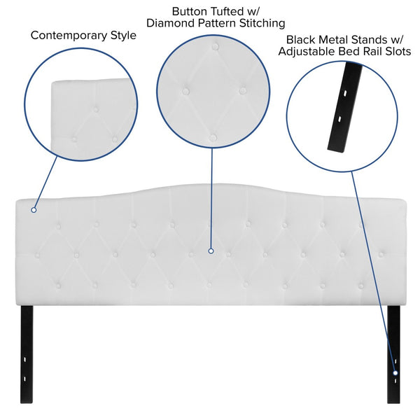 English Elm Cambridge Tufted Upholstered Full Size Headboard for Stylish Bedroom Makeover & Comfortable Living White In Stock. Usually ships in 24 - 48 business hours HG-HB1708-K-W-GG