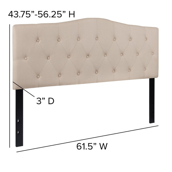 English Elm Cambridge Tufted Upholstered Full Size Headboard for Stylish Bedroom Makeover & Comfortable Living Beige In Stock. Usually ships in 24 - 48 business hours HG-HB1708-Q-B-GG