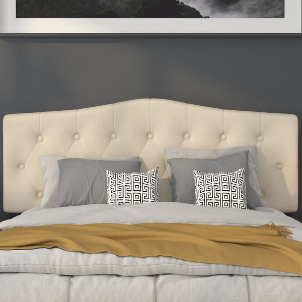 English Elm Cambridge Tufted Upholstered Full Size Headboard for Stylish Bedroom Makeover & Comfortable Living Beige In Stock. Usually ships in 24 - 48 business hours HG-HB1708-Q-B-GG