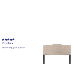 English Elm Cambridge Tufted Upholstered Full Size Headboard for Stylish Bedroom Makeover & Comfortable Living Beige In Stock. Usually ships in 24 - 48 business hours HG-HB1708-Q-B-GG