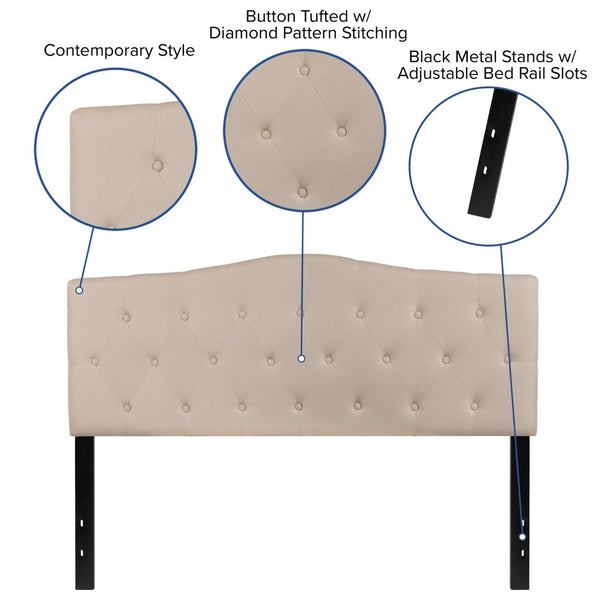 English Elm Cambridge Tufted Upholstered Full Size Headboard for Stylish Bedroom Makeover & Comfortable Living Beige In Stock. Usually ships in 24 - 48 business hours HG-HB1708-Q-B-GG