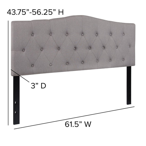 English Elm Cambridge Tufted Upholstered Full Size Headboard for Stylish Bedroom Makeover & Comfortable Living Light Gray In Stock. Usually ships in 24 - 48 business hours HG-HB1708-Q-LG-GG