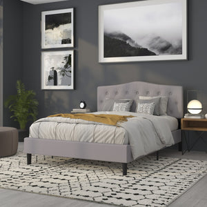 English Elm Cambridge Tufted Upholstered Full Size Headboard for Stylish Bedroom Makeover & Comfortable Living Light Gray In Stock. Usually ships in 24 - 48 business hours HG-HB1708-Q-LG-GG
