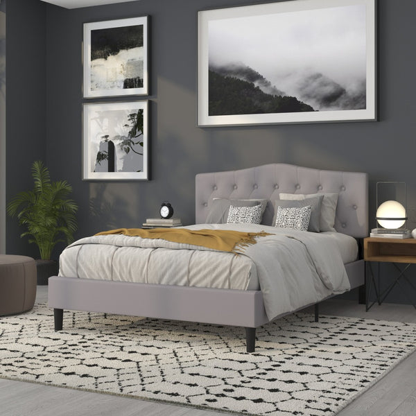 English Elm Cambridge Tufted Upholstered Full Size Headboard for Stylish Bedroom Makeover & Comfortable Living Light Gray In Stock. Usually ships in 24 - 48 business hours HG-HB1708-Q-LG-GG