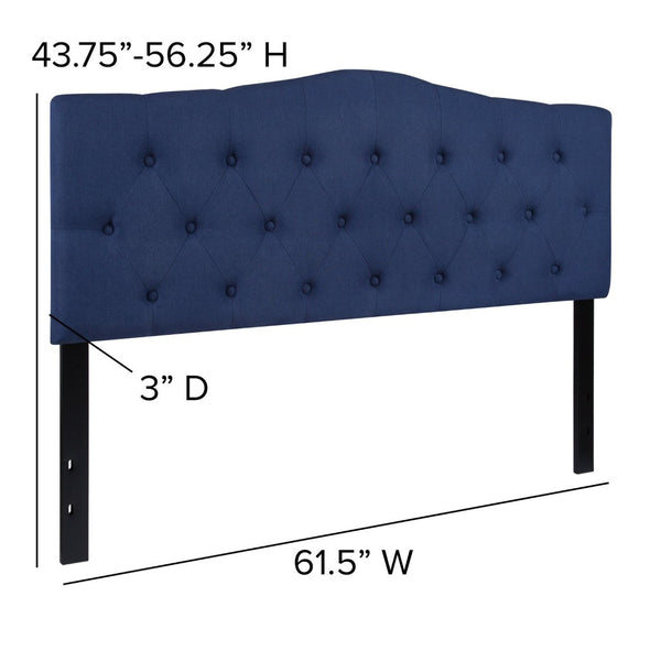 English Elm Cambridge Tufted Upholstered Full Size Headboard for Stylish Bedroom Makeover & Comfortable Living Navy In Stock. Usually ships in 24 - 48 business hours HG-HB1708-Q-N-GG