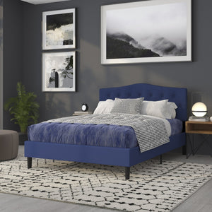 English Elm Cambridge Tufted Upholstered Full Size Headboard for Stylish Bedroom Makeover & Comfortable Living Navy In Stock. Usually ships in 24 - 48 business hours HG-HB1708-Q-N-GG