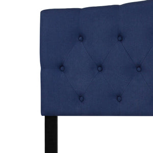English Elm Cambridge Tufted Upholstered Full Size Headboard for Stylish Bedroom Makeover & Comfortable Living Navy In Stock. Usually ships in 24 - 48 business hours HG-HB1708-Q-N-GG
