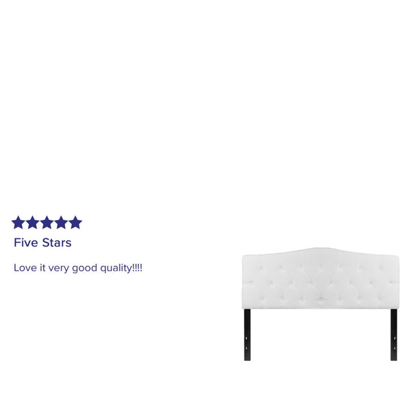 English Elm Cambridge Tufted Upholstered Full Size Headboard for Stylish Bedroom Makeover & Comfortable Living White In Stock. Usually ships in 24 - 48 business hours HG-HB1708-Q-W-GG