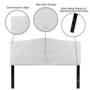 English Elm Cambridge Tufted Upholstered Full Size Headboard for Stylish Bedroom Makeover & Comfortable Living White In Stock. Usually ships in 24 - 48 business hours HG-HB1708-Q-W-GG