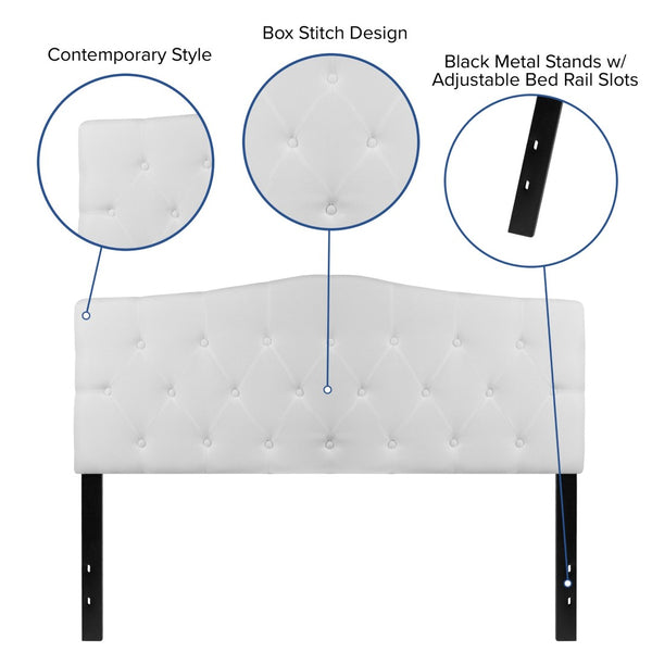 English Elm Cambridge Tufted Upholstered Full Size Headboard for Stylish Bedroom Makeover & Comfortable Living White In Stock. Usually ships in 24 - 48 business hours HG-HB1708-Q-W-GG