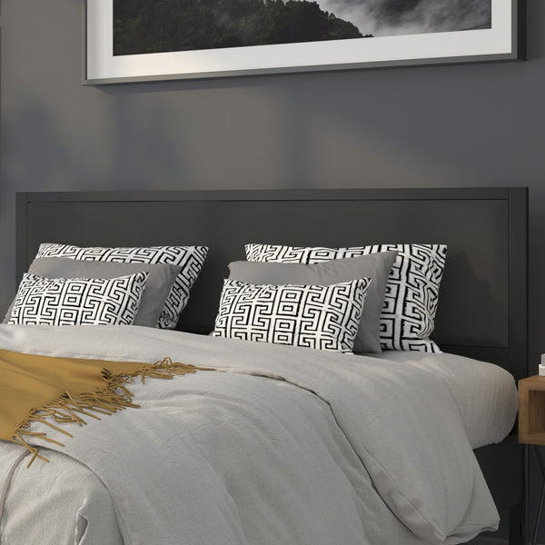 English Elm Melbourne Upholstered Full Size Headboard with Sleek Metal Frame and Contemporary Design Features Black In Stock. Usually ships in 24 - 48 business hours HG-HB1717-K-BK-GG