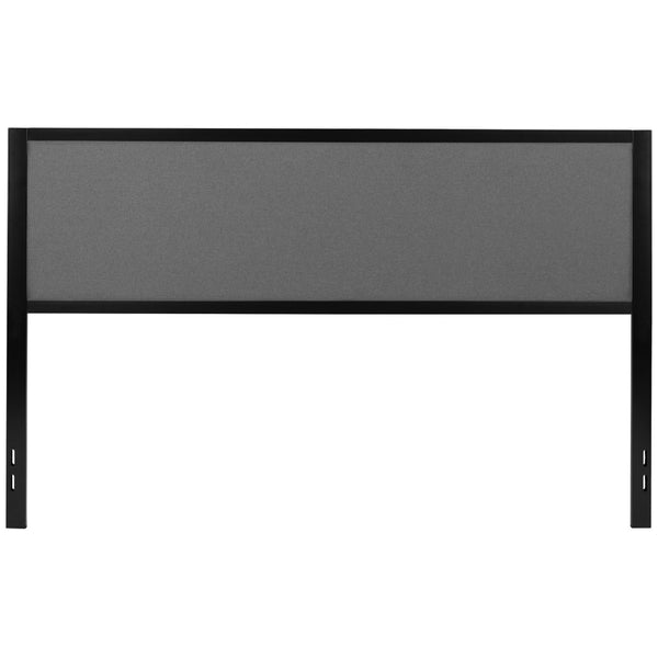 English Elm Melbourne Upholstered Full Size Headboard with Sleek Metal Frame and Contemporary Design Features Dark Gray HG-HB1717-K-DG-GG