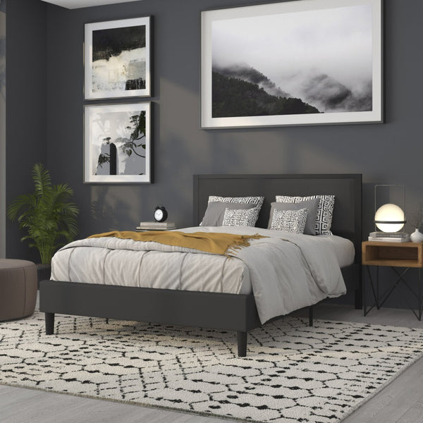 English Elm Melbourne Upholstered Full Size Headboard with Sleek Metal Frame and Contemporary Design Features Black In Stock. Usually ships in 24 - 48 business hours HG-HB1717-Q-BK-GG