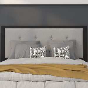 English Elm Bristol Metal Tufted Upholstered Full-Size Headboard - Elegant Design for Timeless Bedroom Style Light Gray HG-HB1725-F-LG-GG