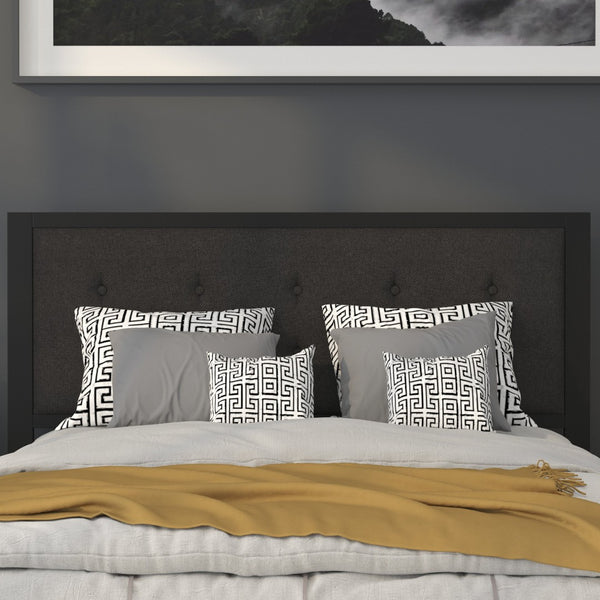 English Elm Bristol Metal Tufted Upholstered Full-Size Headboard - Elegant Design for Timeless Bedroom Style Black In Stock. Usually ships in 24 - 48 business hours HG-HB1725-Q-BK-GG