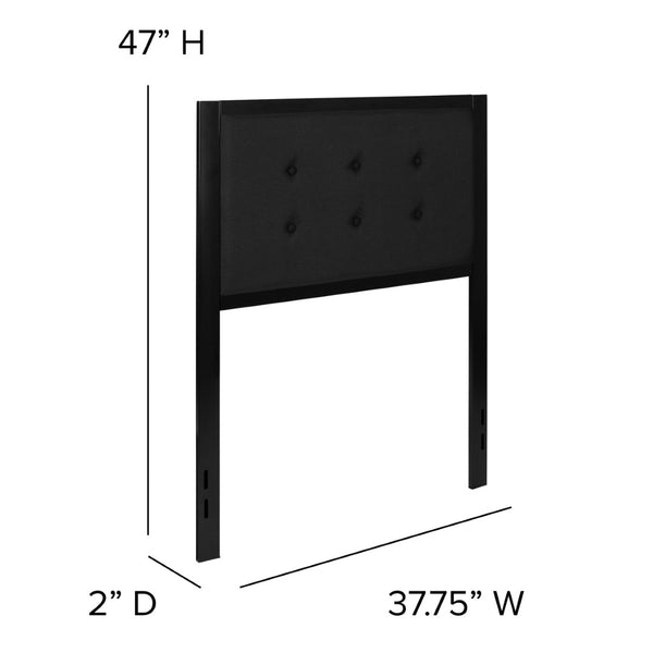 English Elm Bristol Metal Tufted Upholstered Full-Size Headboard - Elegant Design for Timeless Bedroom Style Black In Stock. Usually ships in 24 - 48 business hours HG-HB1725-T-BK-GG